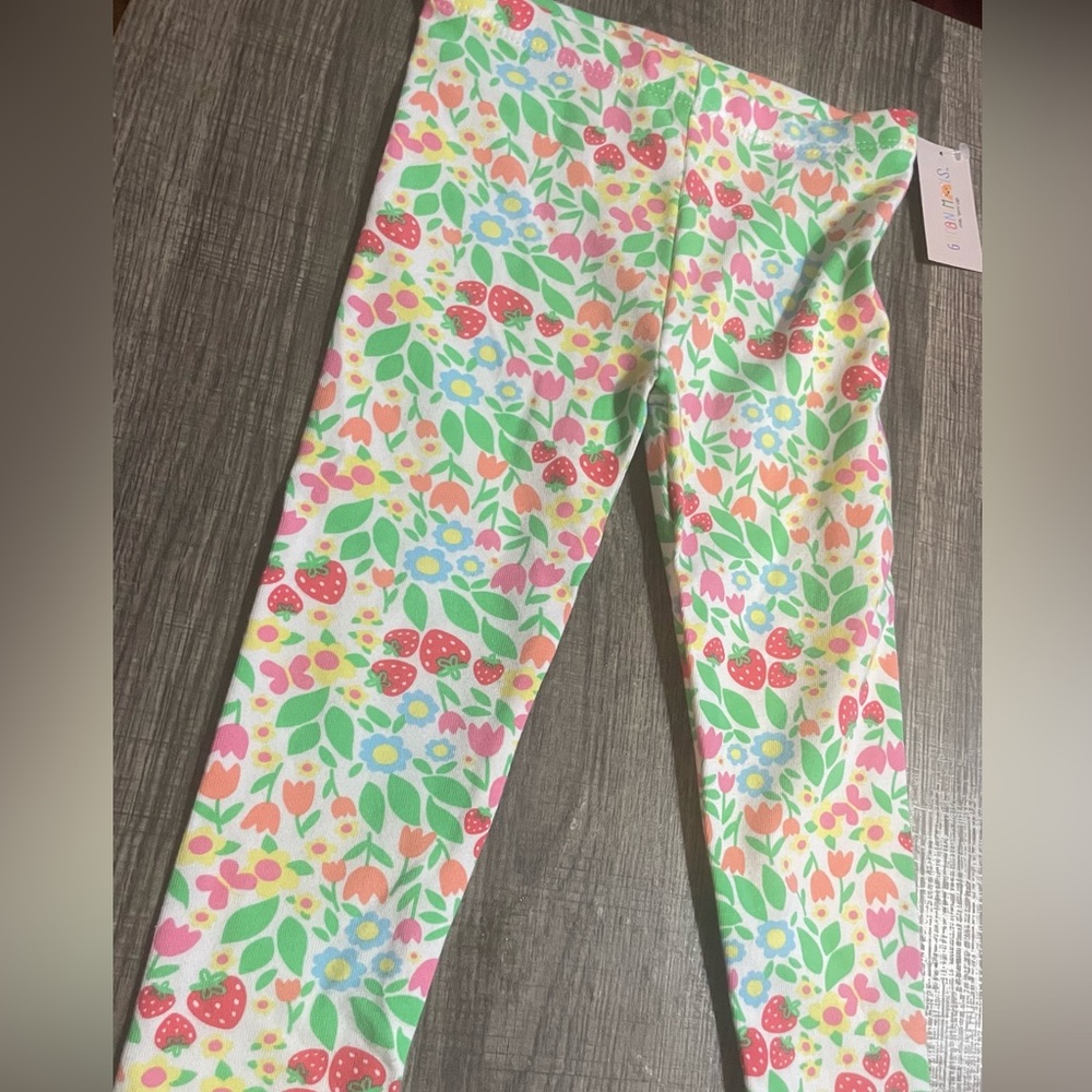 🔴‎ 3/$12 Garanimals Toddler Girls 2T Floral Leggings Spring Cotton Stretch NWT